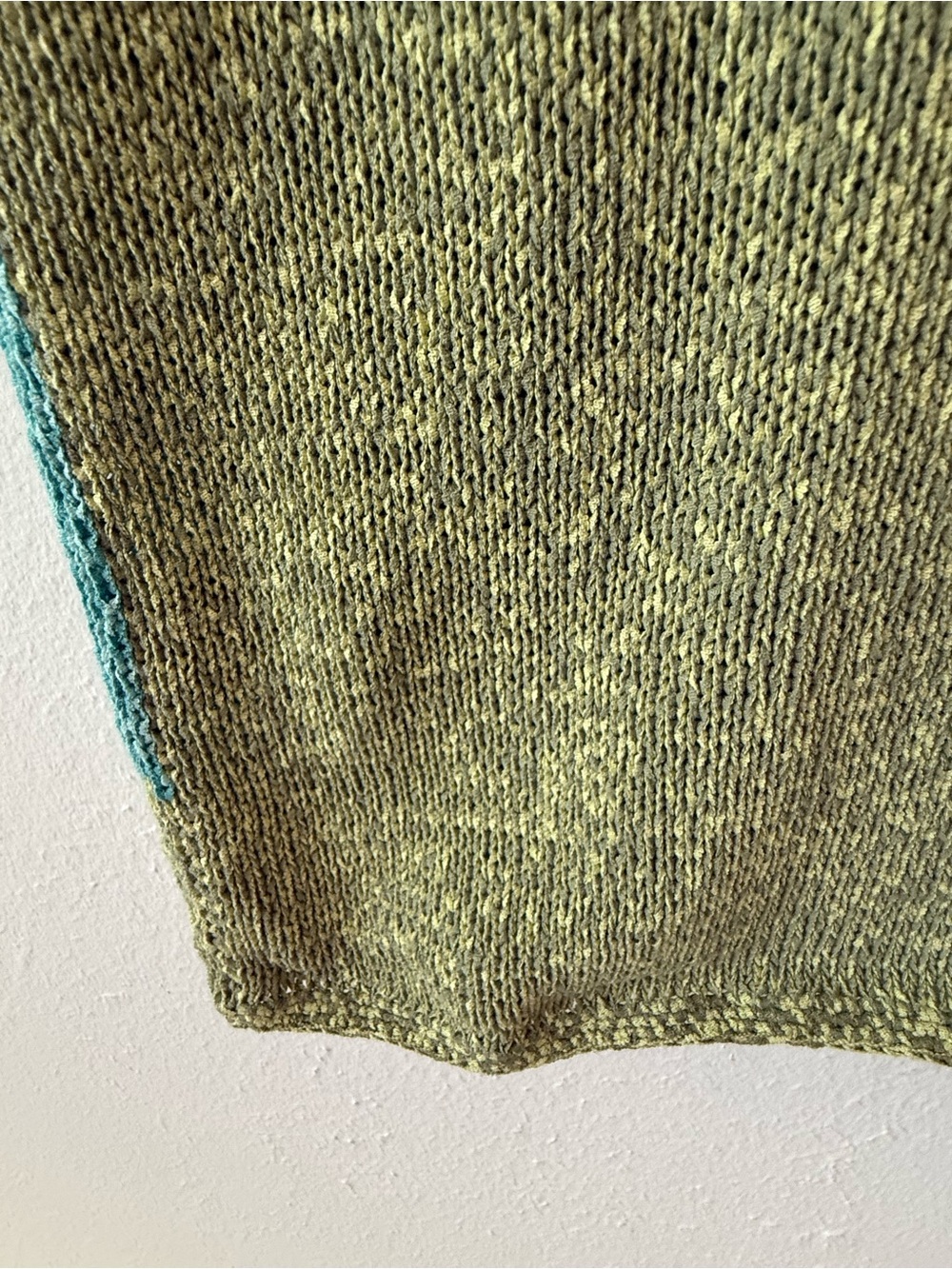 Sigrid Olsen Green & Teal Leaf-Pattern Short Sleeve Knit Top - Picture 9 of 13